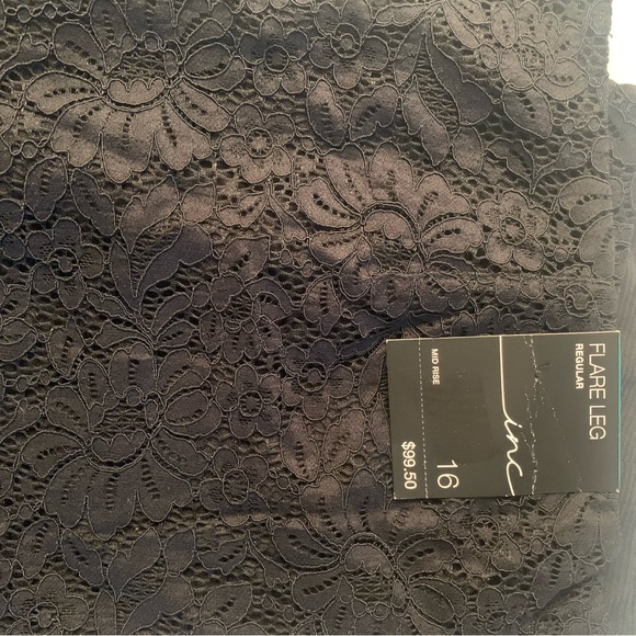 Macy's INC Black Lace Flare Leg pants - Picture 2 of 9